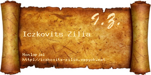 Iczkovits Zilia névjegykártya